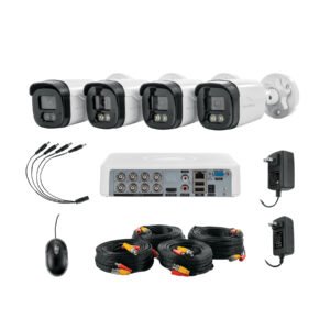 49588 - Kit video vigilancia, 8 canales, 4 cámaras, 5MP, Disco 1TB
