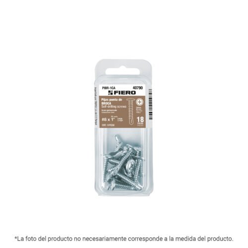 40789 - Blíster con 22 pijas cabeza cruz, punta broca 3/4", FIERO