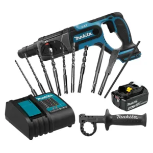 Rotomartillo sds plus Makita c/1 bat 5amp y carg + brocas y cinceles DHR241STX2