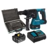 DHR24STX2 Rotomartillo sds plus Makita c/1 bat 5amp y carg + brocas y cinceles DHR242STX2