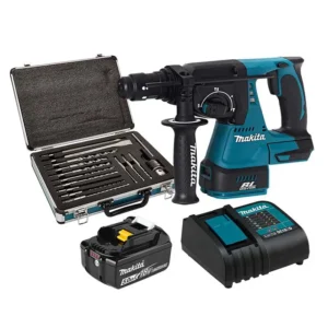 Rotomartillo sds plus Makita c/1 bat 5amp y carg + brocas y cinceles DHR242STX2
