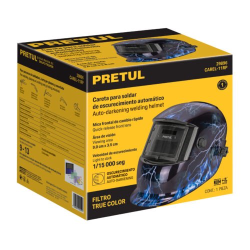 29896.4 29896- Careta electrónica p/soldar, rayos, sombra 9 a 13, PRETUL