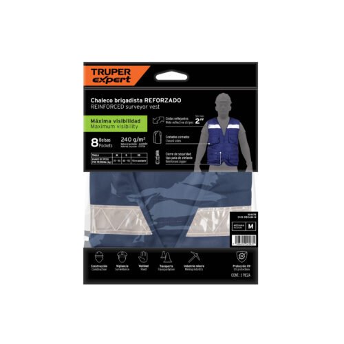 104175 - Chaleco brigadista reforzado, azul marino, M, TRUPER EXPERT