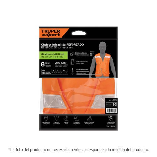 104165 - Chaleco brigadista reforzado, naranja, M, TRUPER EXPERT