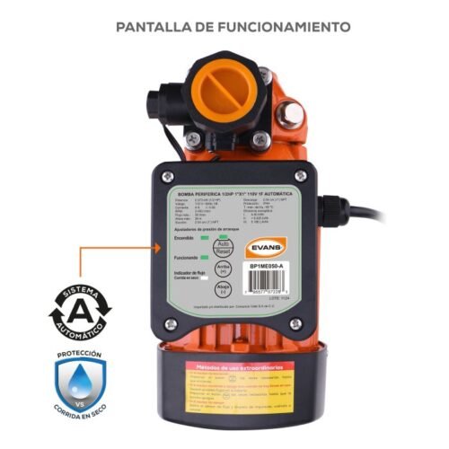 Bomba Periferica 1/2 HP Automatica Evans
