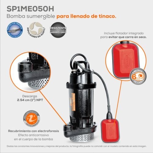 Bomba Sumergible Agua Limpia De 1/2 HP Evans