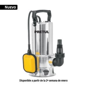 29898 - Bomba sumergible acero inoxidable,agua sucia,1-1/2HP, PRETUL