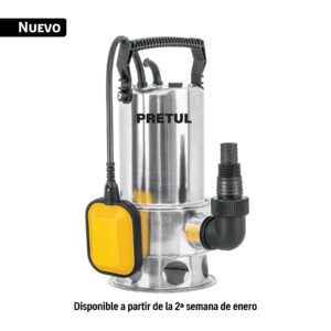 29897 - Bomba sumergible acero inoxidable, agua sucia, 1HP, PRETUL