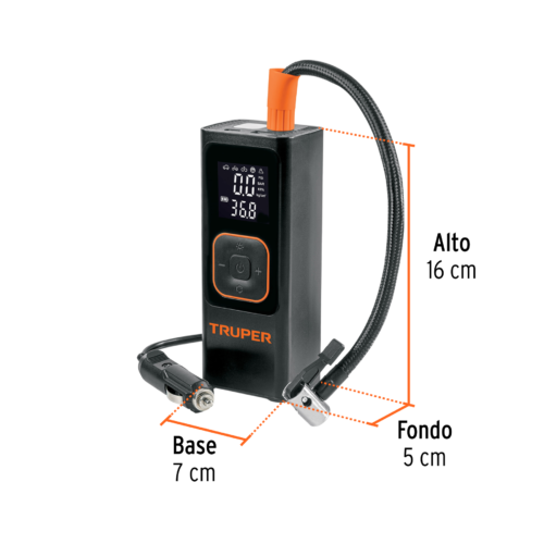 104020 - Inflador de aire inalámbrico portátil 150 PSI, TRUPER