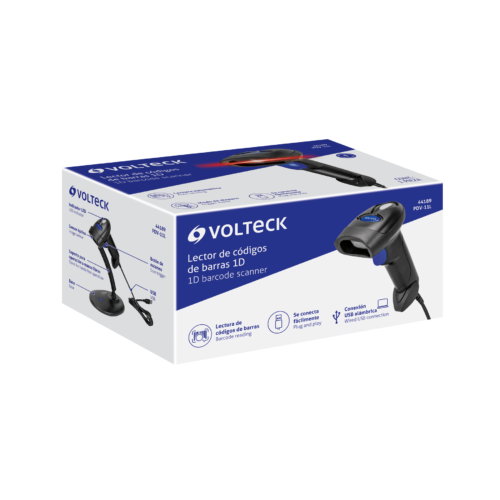 44189 - Lector de código de barras 1D, alámbrico, USB, VOLTECK