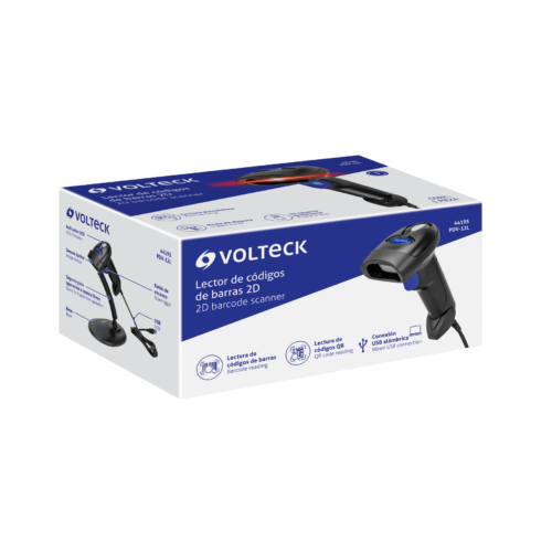 PDV-12L+E1 44195 - Lector de código de barras 2D, alámbrico, USB, VOLTECK
