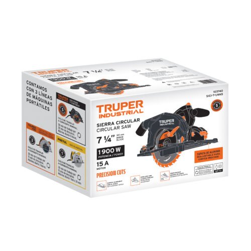 SICI-7-1-4X+E1 103740 - Sierra circular 7-1/4' 1900W, TRUPER INDUSTRIAL