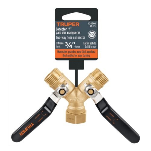 104200 - Conector 'Y' 3/4' cuerpo robusto con tuerca móvil p/manguera