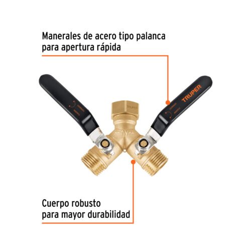 104200 - Conector 'Y' 3/4' cuerpo robusto con tuerca móvil p/manguera
