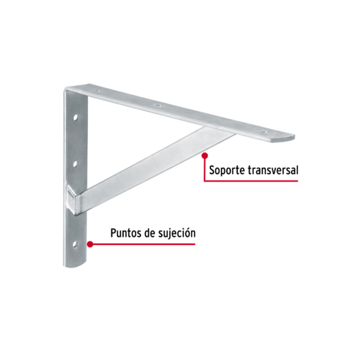 43939 - Ménsula de acero reforzado galvanizada 8 x 12", FIERO