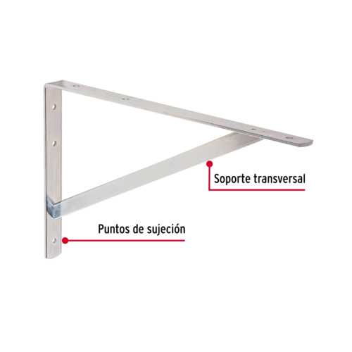 43940 - Ménsula de acero reforzado galvanizada 10 x 16', FIERO