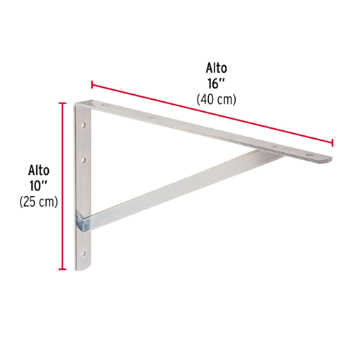43940 - Ménsula de acero reforzado galvanizada 10 x 16', FIERO