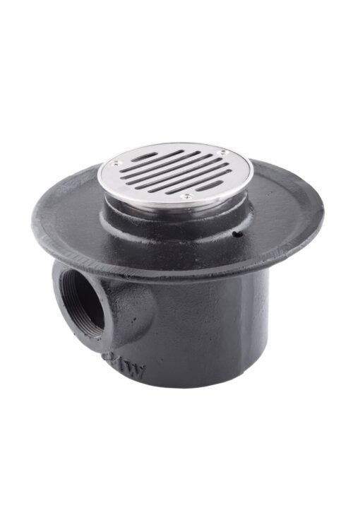 124W Coladera base ancha de una boca con rejilla redonda - 124W