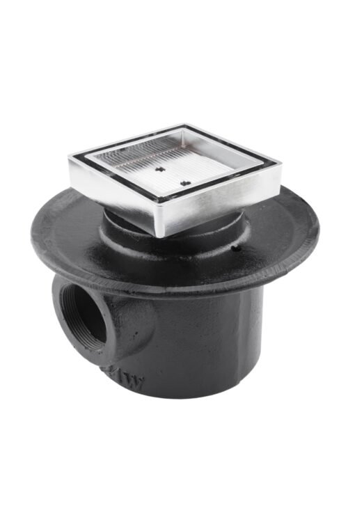 124WRCI Coladera base ancha de una boca con rejilla cuadrada e inserto cerámico - 124WRCI