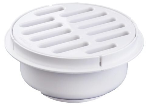 Coladera universal redonda con rejilla de plástico blanco - 171