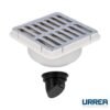 180V Coladera universal cuadrada con rejilla de plástico cromado - 180V
