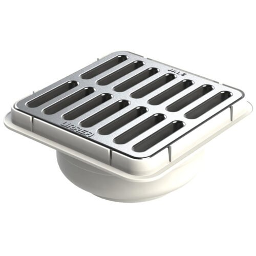 Coladera universal cuadrada con rejilla de acero inoxidable - 184