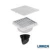 Coladera universal cuadrada con rejilla de acero inoxidable - 184HV