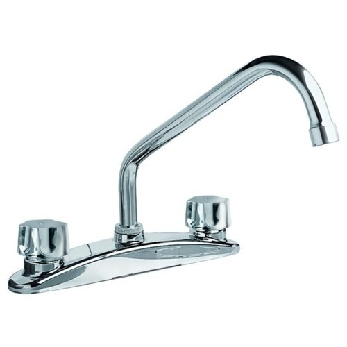 Mezcladora de 8" para cocina con cubierta y manerales QUEEN / Bajo plomo - 318Q