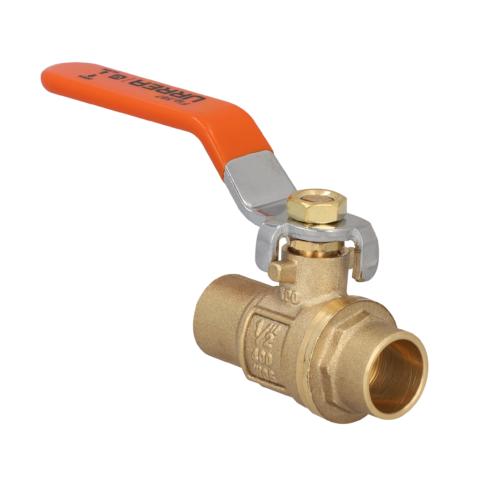 Válvula de esfera soldable de latón natural de 400 WOG, de 1/2" - 567.13