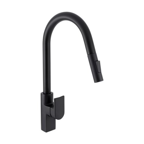 Monomando para cocina de nariz retráctil y 2 funciones JYM negro - 9445JM.2
