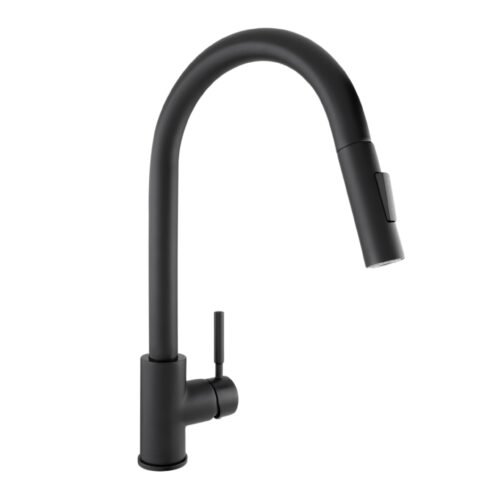 Monomando para cocina con nariz retráctil y 2 funciones negro mate - 9498.2