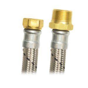 Manguera boiler acero inox, 1/2" x 3/4" macho, 80cm - AB-G80