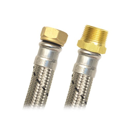 AB-L Manguera boiler acero inox, 1/2" x 1/2" macho, 60cm - AB-L60