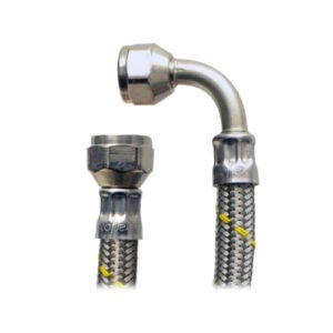 Manguera p/gas acero inox, 3/8" x codo 3/8", 150cm - AG90-B150