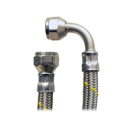 Manguera p/gas acero inox, 3/8" x codo 3/8", 100cm - AG90-B100