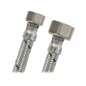 Manguera lavabo/fregadero, acero premium, 3/8" x 1/2", 40cm - AL-G40
