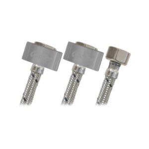Manguera lavabo/fregadero, acero premium, 1/2" x 1/2" x 1/2", 55cm - AL-T55-5