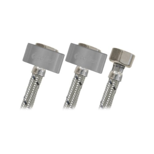 Manguera lavabo/fregadero, acero premium, 1/2" x 1/2" x 1/2", 55cm - AL-T55-5