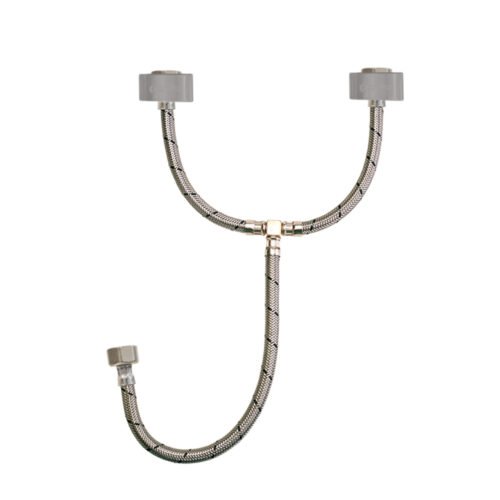 Manguera lavabo/fregadero, acero premium, 1/2" x 1/2" x 1/2", 55cm - AL-T55-5