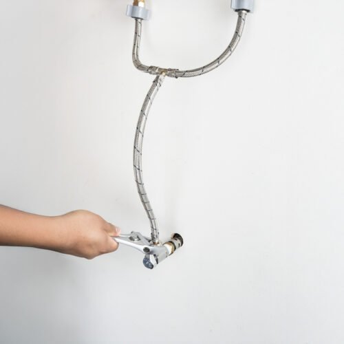 Manguera lavabo/fregadero, acero premium, 1/2" x 1/2" x 1/2", 55cm - AL-T55-5