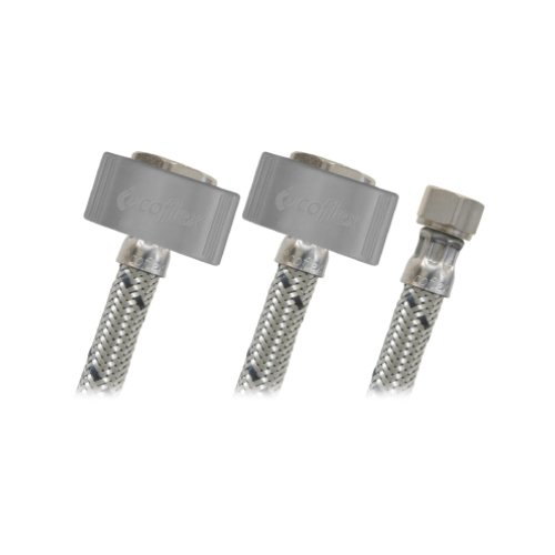 Manguera lavabo/fregadero, acero premium, 1/2" x 1/2" x 3/8", 55cm - AL-U55
