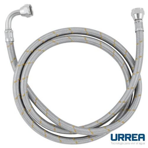 Manguera para gas 3/8" con codo de 90° de acero inoxidable de 100 cm - GCALL100