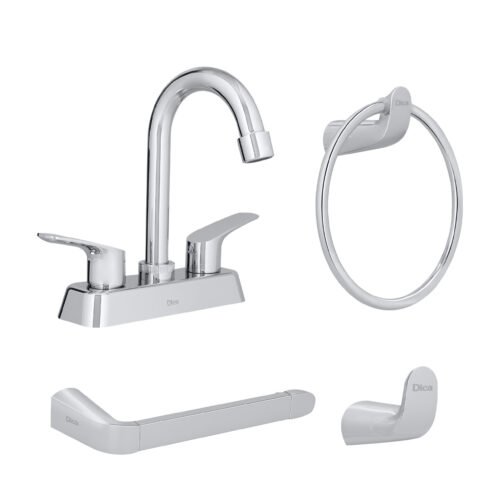 Kit con mezcladora y juego de accesorios para baño - KD007