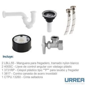 Kit de reparación plástico para fregadero sencillo - KFPS
