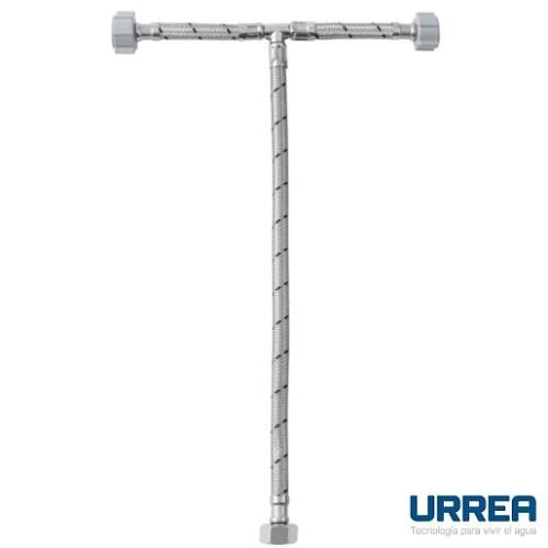 Manguera T para lavabo y fregadero de acero inoxidable y tuercas de latón - plástico - LALPT55