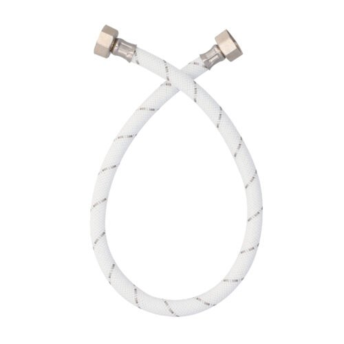 Manguera para lavabo de nylon blanco y tuercas de latón - LBLL40