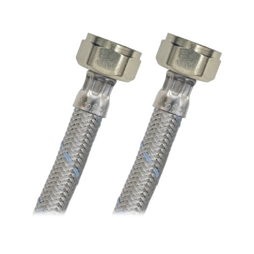 Manguera lavabo/fregadero, acero, 1/2" x 1/2", 100cm - LL-A100