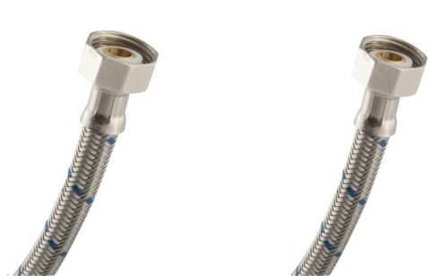 Manguera para lavabo de acero inoxidable y tuercas de latón - LALL-40
