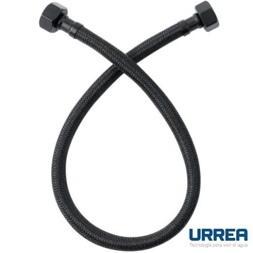 Manguera para lavabo y fregadero de nylon negro con tuercas de latón - LNLL55