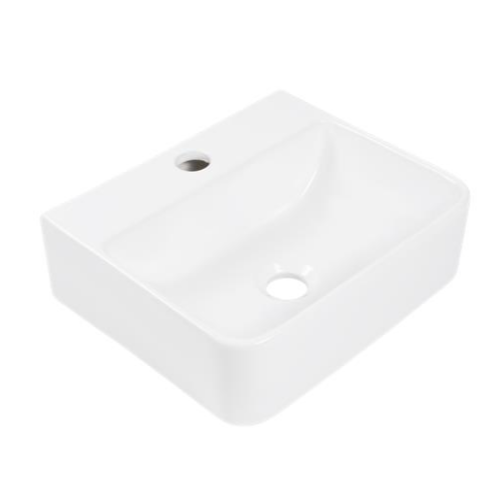 Lavabo Cuadrado de 1 Taladro (Blanco) - LV.4008.01